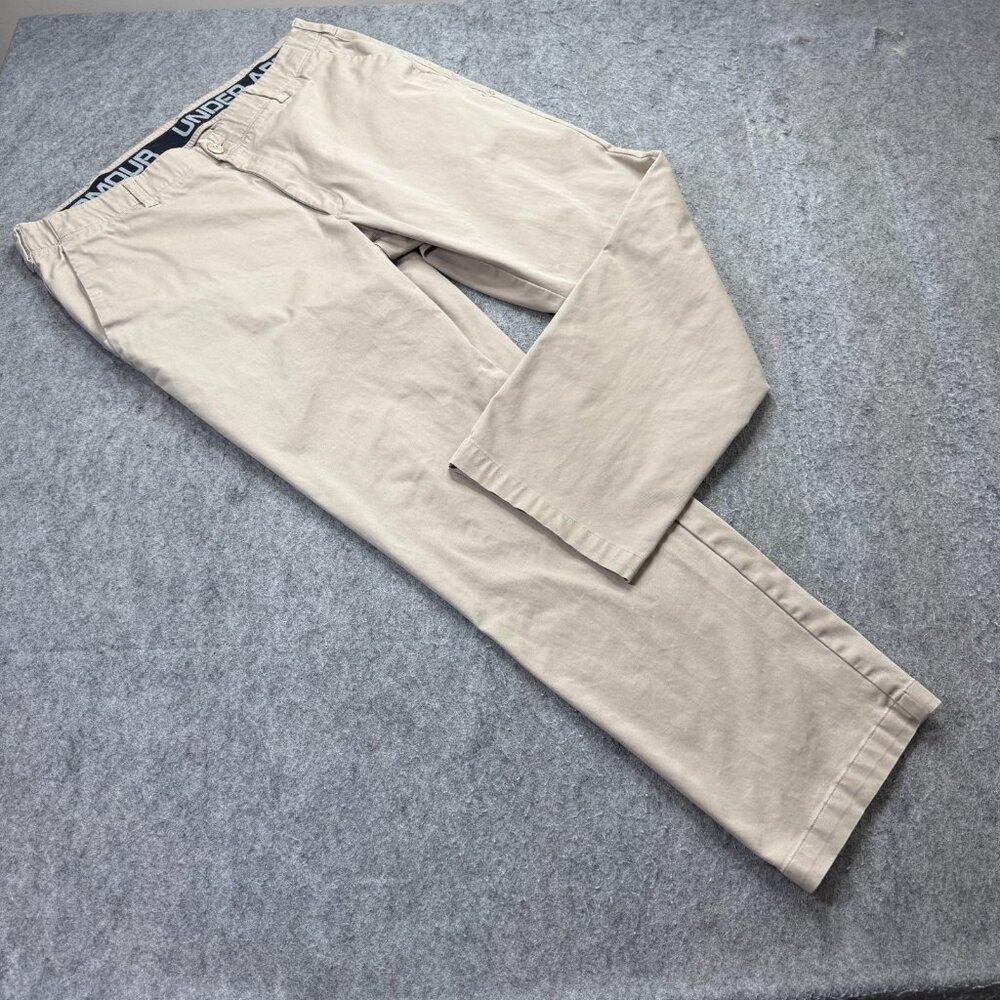Under Armour Showdown Chino Pants Men 42 x 31* Beige Stretch Performance